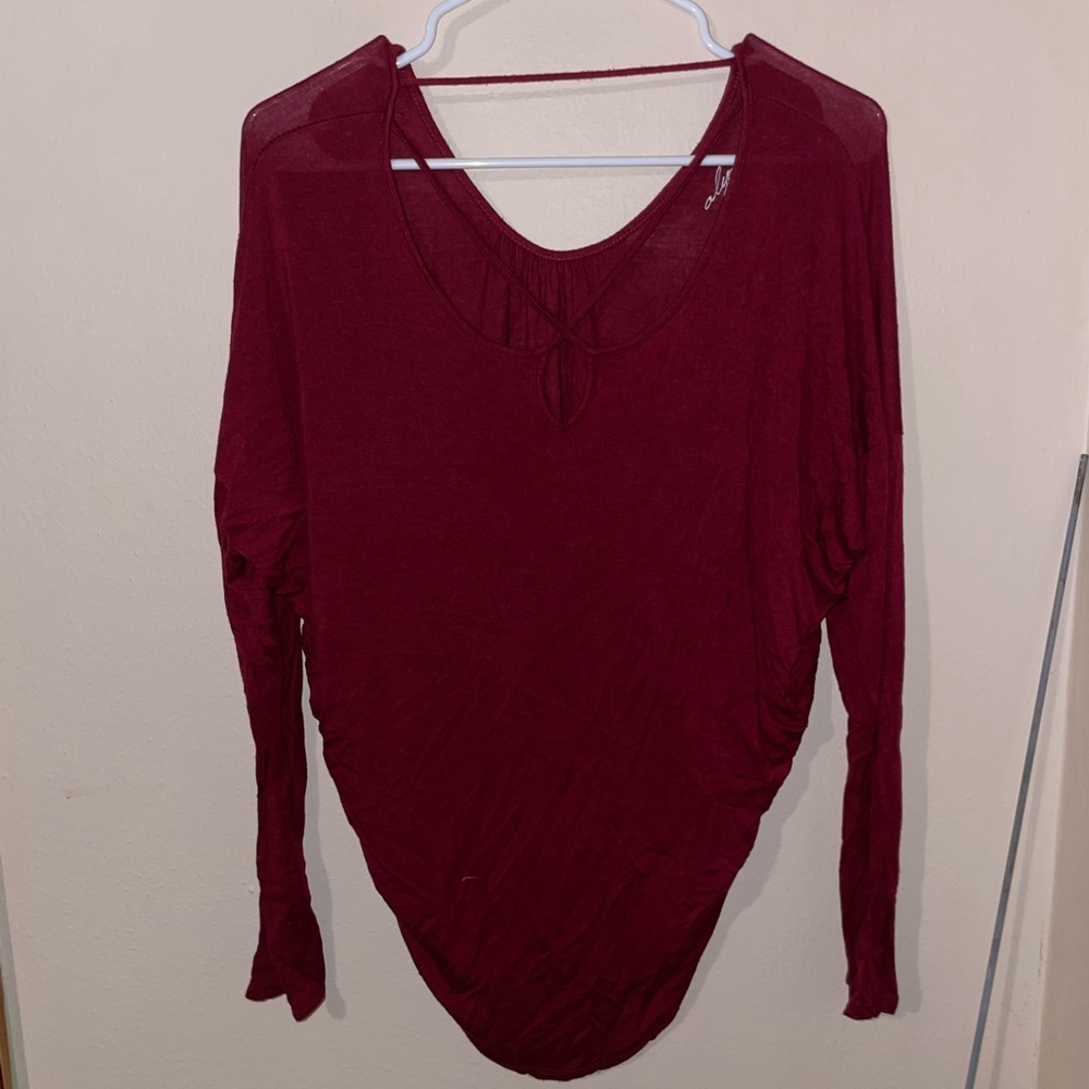 Alya Deep Red Long Sleeve Top